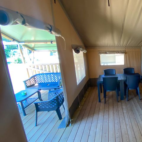 SafariZelt 4 Personen - einschließlich sanitärer Einrichtungen