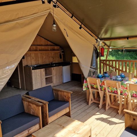 Safarizelt 6 Personen - einschließlich sanitärer Einrichtungen