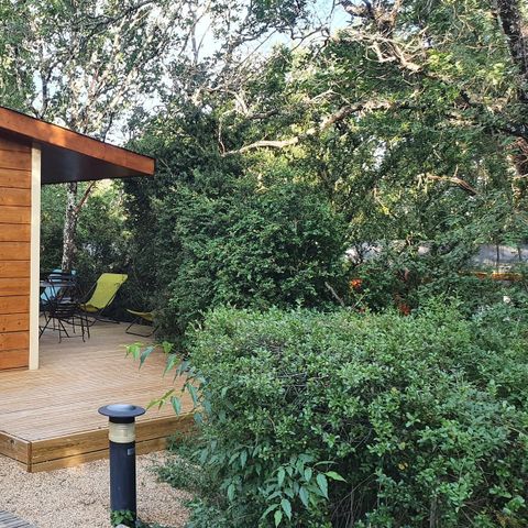 Chalet 5 Personen - Cabane de Sam mit Klimaanlage ( kleines Familienhaus, privates Spa auf der Terrasse ) / 5 Pers. inkl.