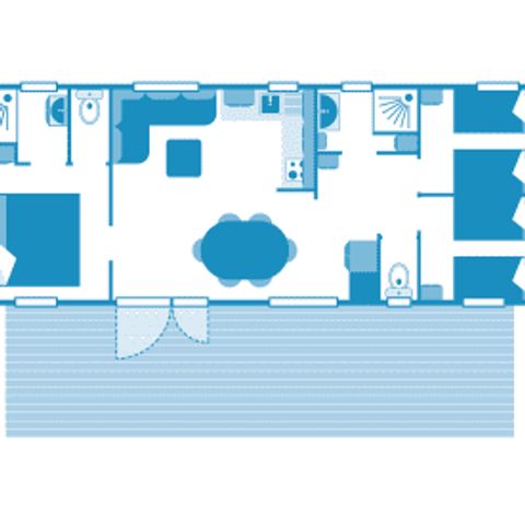 Mobilheim 6 Personen - Cottage Cocoon 6p 3ch 2SdB clim Premium