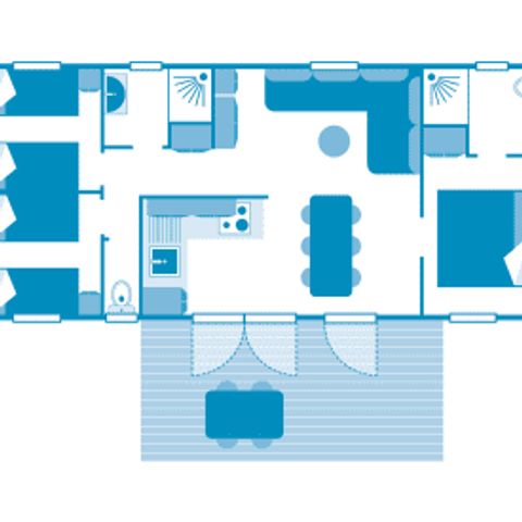 Mobilheim 6 Personen - Cottage 6p 3ch 2SdB ****