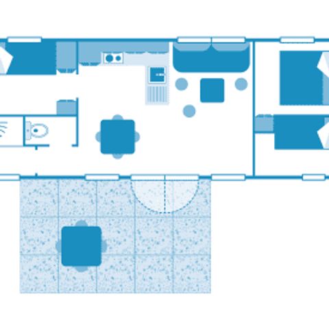 Mobilheim 6 Personen - Cottage Jardenne 6p 3ch ****