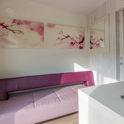 Mobilheim 2 Personen - Comfort | 1 Zi. | 2 Pers. | Erhöhte Terrasse | Klima | TV