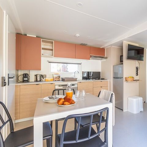 Mobilheim 6 Personen - Mobilheim | Premium | 3 Schlafz. | 6 Pers. | Terrasse Lounge | Klimaanlage | TV