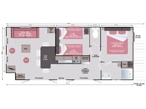 Mobilheim 4 personen - Ramatuelle – - VIP Cap Deseo – 34 m² – Meerblick und Whirlpool