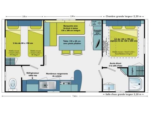 Mobilheim 4 personen - Théoule – Super Mercure – Komfort – - 2 Schlafzimmer - 28 m²