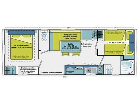 Mobilheim 4 personen - Mougins – Altair – - 2 Schlafzimmer - 25 m² - Meerblick