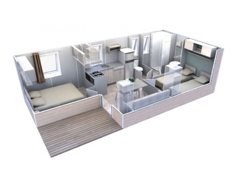 Mobilheim 6 personen - Estérel – - VIP Confort - EVO 29 m² – Meerblick / Whirlpool
