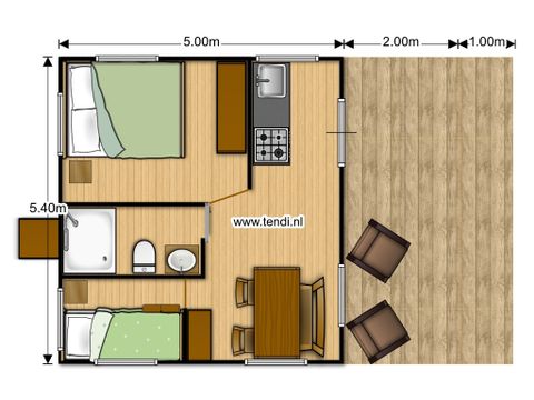 Safarizelt 6 Personen - einschließlich sanitärer Einrichtungen