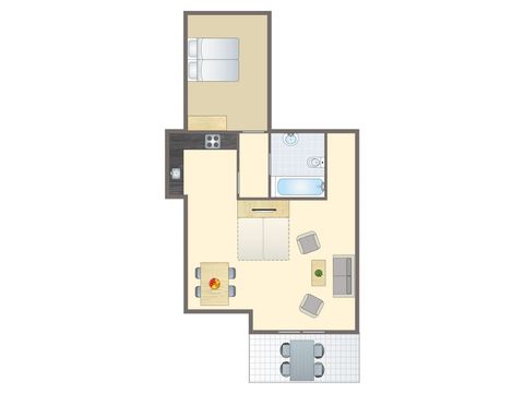 Apartement 4 Personen - 4-Personen-Ferienwohnung