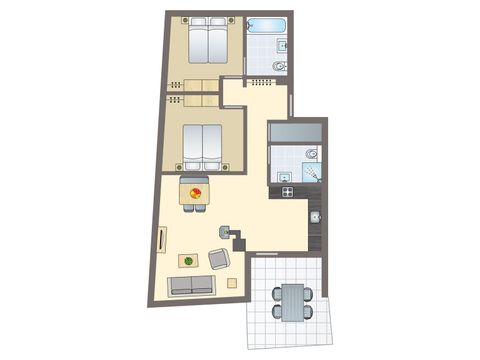 Apartement 4 Personen - 4-Personen-Ferienwohnung