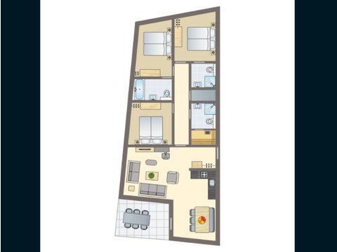 Apartement 6 Personen - 6-Personen-Ferienwohnung