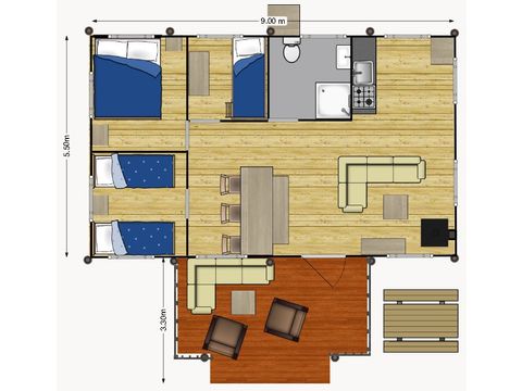 Safarizelt 6 personen - Stille Heide - Ofen & Whirlpool