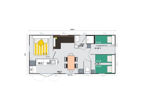 Mobilheim 6 Personen - PRIVILEGE - CLIM - TV - LV - Fußgängerzone