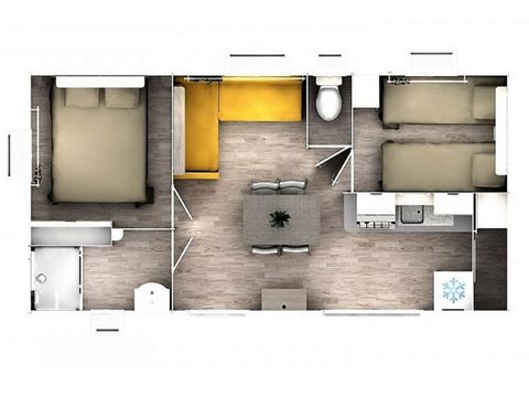 Mobilheim 4 personen - CLASSIQUE - 2 Schlafzimmer mit Klimaanlage
