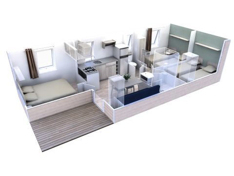 Mobilheim 8 Personen - Evolution 4 Zimmer 6/8 Personen Klimatisiert + TV