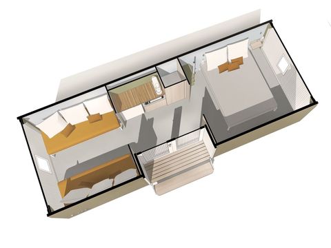 Bungalowzelt 4 Personen - COCO SWEET 4 Personen - 2 Schlafzimmer, ohne Sanitäranlagen, nicht klimatisiert