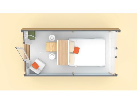 Bungalowzelt 2 Personen - COCO SWEET 2 Personen - 1 Schlafzimmer, ohne Sanitäranlagen, nicht klimatisiert