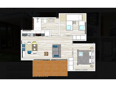 Mobilheim 5 Personen - Bungalow Cubik - 2 Schlafzimmer
