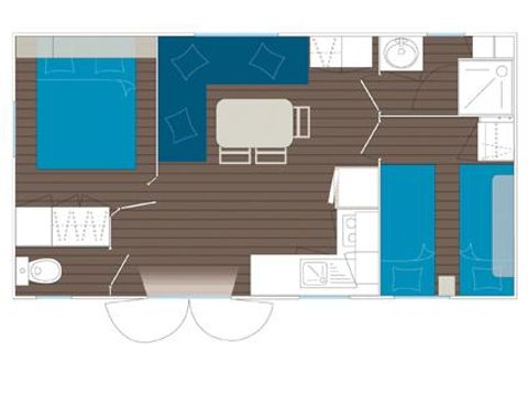 Mobilheim 6 Personen - Komfort - 2 Zimmer