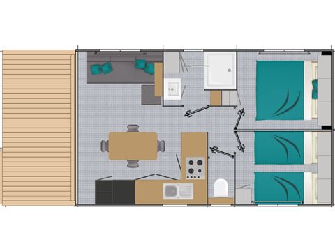 Mobilheim 4 Personen - Presta+ (Klima+TV)