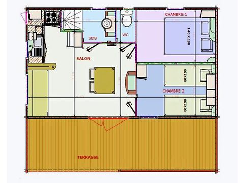 Chalet 4 Personen - 2 Schlafzimmer + Klimaanlage