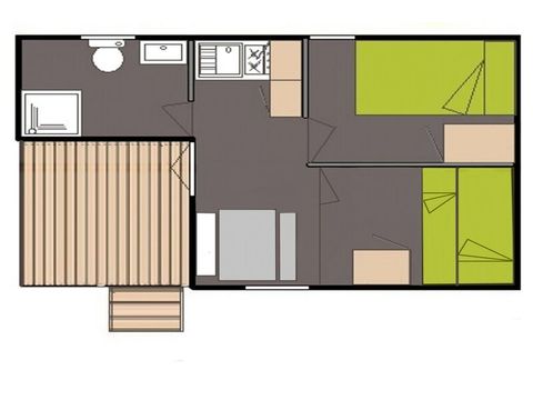 Chalet 4 Personen - Chalet éco 1 Schlafzimmer 4 Personen Samstag