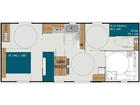 Mobilheim 4 Personen - COTTAGE PREMIUM PMR | 4 Pers. | 2 Schlafz.