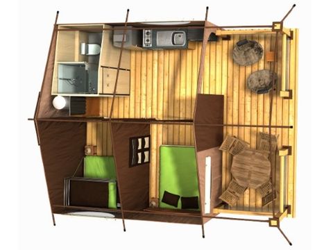 Safarizelt 5 Personen - CONFORT LODGE Victoria | 5 pers. 2 Schlafz.