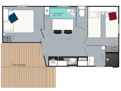 Mobilheim 5 Personen - Evasion 5 Personen 2 Zimmer 23m²