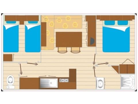 Mobilheim 6 Personen - Evasion 6 Personen 2 Zimmer 28m²