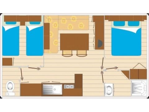 Mobilheim 6 personen - Copy Mobilheim Evasion 6 Personen 2 Zimmer 28m²