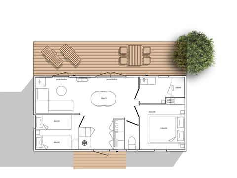 Mobilheim 5 Personen - Ciela Privilège - 2 Schlafzimmer - Grill