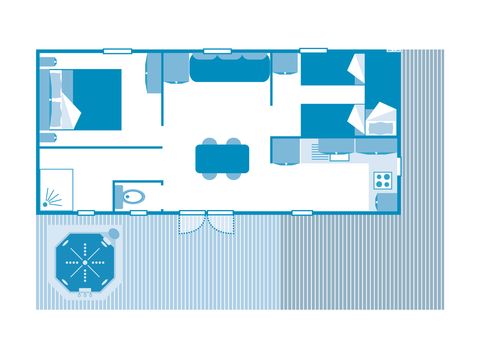Mobilheim 5 Personen - COTTAGE 5p 2ch PREMIUM JACUZZI