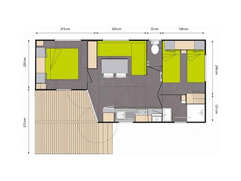 Mobilheim 4 Personen - KOMFORT