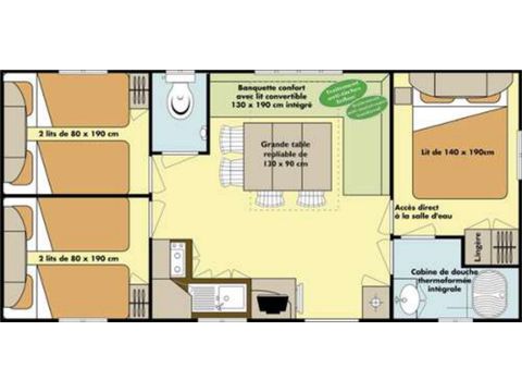 Mobilheim 6 Personen - Klassisch 3 Zimmer Samstag