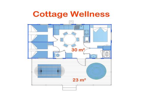 Mobilheim 6 Personen - Cottage Wellness