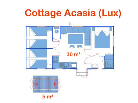 Mobilheim 6 Personen - Cottage Lux