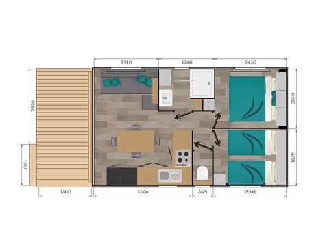 Mobilheim 4 Personen - RAGUENES 2 Zimmer 4 Personen