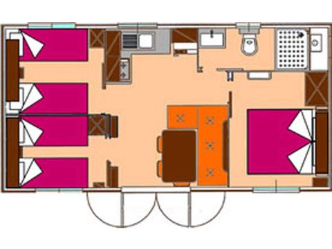 Mobilheim 6 personen - SONNENBLUMEN-SUITE