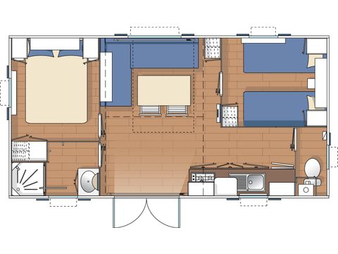Mobilheim 5 Personen - Cottage Eco 28m² 4/5 Pers.