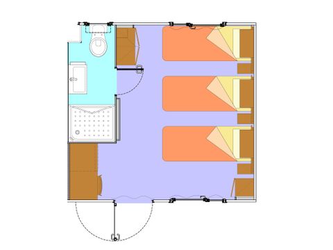 Mobilheim 3 Personen - GRÜNER RAUM