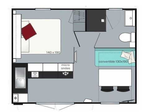 Mobilheim 4 Personen - Cocoon+ 4 Personen 1 Zimmer 18m²