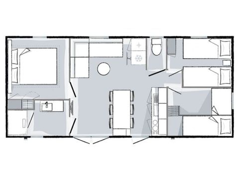 Mobilheim 6 Personen - Premium 6 Personen 3 Zimmer 33m²