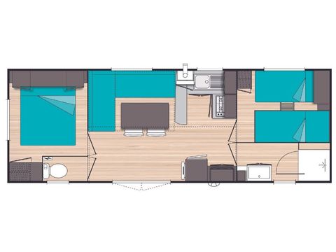 Mobilheim 6 Personen - Evasion+ 6 Personen 2 Zimmer 23m²