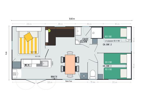 Mobilheim 6 personen - Riviera 3Ch