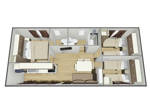 Mobilheim 6 personen - PRESTIGETRÄCHTIGER MAXICARAVAN