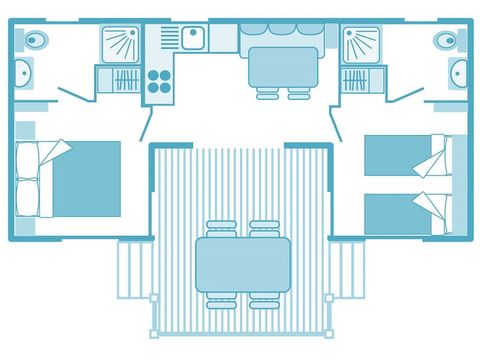 Mobilheim 4 Personen - PREMIUM