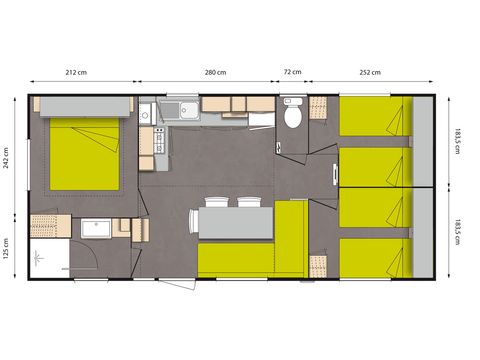 Mobilheim 6 Personen - Ciela Confort - 3 Zimmer