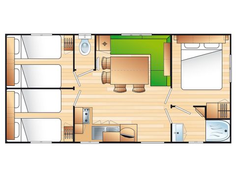 Mobilheim 6 Personen - Mobilheim Ciela Confort Compact - 3 Zimmer